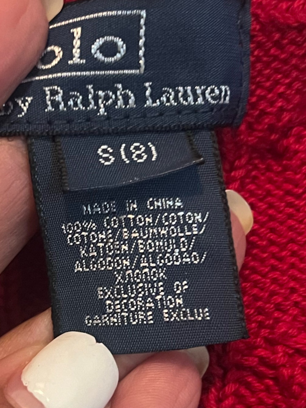 Polo Ralph Lauren Boys or child’s cable knit sleeveless red vest size S (8) - Picture 5 of 8